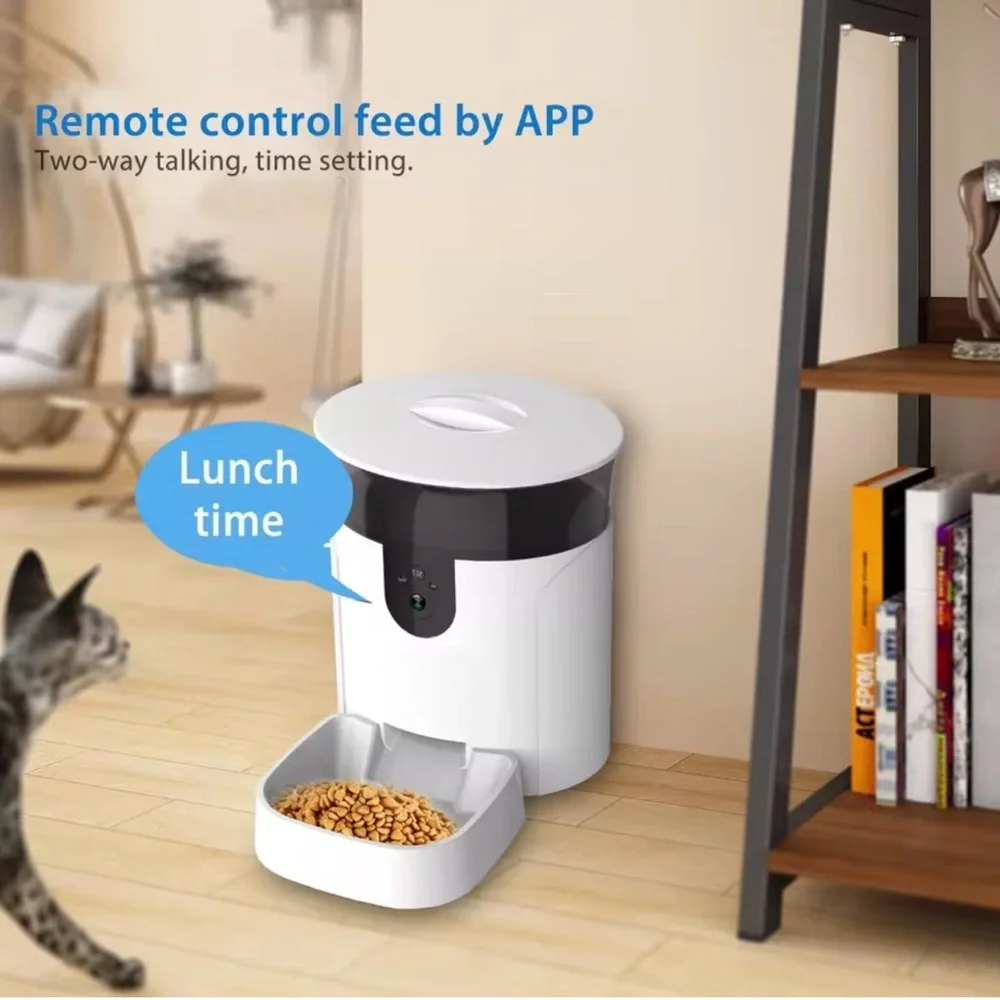 Automatic Pet Feeder for Cats and Dogs - White